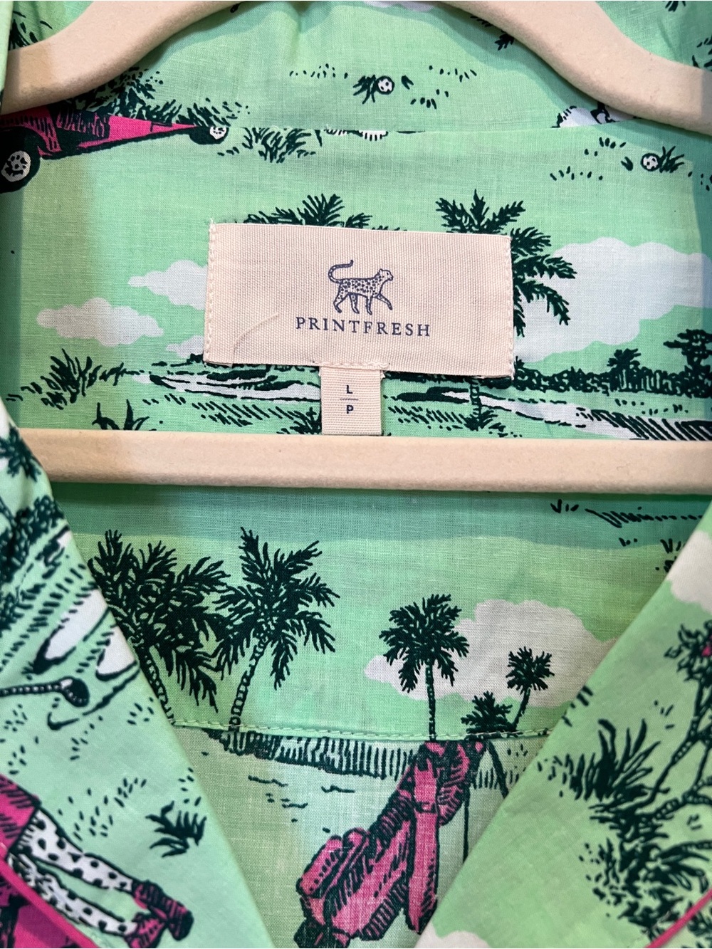 Printfresh Golf Toile Petite Short PJ Set - Putting Green - Sz LP